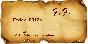 Fodor Fülöp névjegykártya