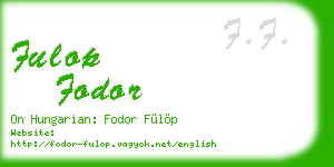 fulop fodor business card